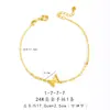 Fuerte Retención de Color Oro Brillante 24K Doble Capa Estéreo Pulsera Pequeña de Mariposa Lujo Accesible Pulsera Fina de Alta Gama Danza de Mariposas para Mujeres