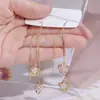Pendientes de Ojo de Gato de Alta Gama con Estrella de Cinco Puntas, Estilo Fresco, Pendientes Elegantes con Borlas, Pendientes de Moda de Alta Gama para Mujer