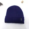 Gorro de Tricô de Inverno Masculino com Forro de Lã, Gorro Pulôver Quente Espesso, Gorro de Algodão à Prova de Frio, Gorro de Lã de Fio Fiado no Núcleo para Ciclismo