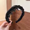 Diadema Ancha de Punto de Lunares para Mujer, Diadema Elegante, Accesorio para el Cabello Versátil, Tocado de Tela con Aspecto de Alta Gama, Lujo Ligero
