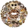 50 pegatinas estéticas de graffiti de leopardo de dibujos animados retro, decorativas para equipaje, guitarra, patineta, pegatinas impermeables al por mayor