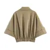 Novedades Verano 2026 Ropa Femenina Transfronteriza Europea y Americana Moda Urbana Casual Cortavientos Corto con Mangas Enrolladas W021 83047