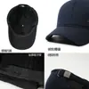 Gorra de béisbol de lana para hombre de otoño e invierno transfronteriza, engrosada para abrigar, con protección para las orejas, visera tipo pico de pato y forro de algodón resistente al viento y al frío, adecuada para hombres de mediana edad y mayores