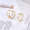 Anillo con Diseño de Concha Ajustable, Anillo de Piedra Preciosa para Mujer, Acero de Titanio con Perla 14K, Anillo de Dedo Índice Estilo Ins, Anillo de Lujo Ligero al por Mayor