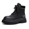 Botas de Suela Gruesa Estilo Británico 2025 Nueva Moda Retro Versátil Botas Ruibarbo Street Casual con Cordones Botines
