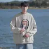 2026 Nueva Sudadera con Capucha de Cuello Redondo para Primavera y Otoño Marca Americana de Moda Ins Estampado Holgada Casual Top Moda Masculina