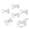 5 cuentas redondas de acrílico electrochapado UV de AliExpress, con forma de corazón de melocotón y lazo, hechas a mano, para pendientes y colgantes de joyería.