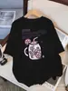 Camiseta Branca de Manga Curta com Desenho de Verão Lightning Warehouse para Mulheres, Corte Solto, Versátil, Marca Moderna, Blusa de Meia Manga para Estudantes, Camiseta Básica Feminina