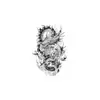 Pegatina de Tatuaje Trendy Nube Auspiciosa Blanco y Negro Dragón Verde, Nuevo Estilo Chino Tradicional Dragón Impermeable Duradero Pegatina de Tatuaje para Brazo