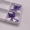 Cabujón de Piedra Preciosa Rectangular Azul, Circonita Rosa Piedra Suelta, Anillo DIY Morado Claro, Pendiente, Piedra para Incrustar Colgante