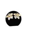 Pendientes de Metal con Forma de Corazón y Flor de Circonita Estilo Francés Super Hada con Acabado de Alta Gama, Diseño de Nicho Versátil, Pendientes Elegantes de Lujo Ligero