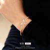 Pulsera Simple de Mariposa Púrpura Zircón Diseño Nicho de Lujo Accesible Pendientes Elegantes Joyería de Mano de Alta Gama