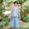 Hanfu Niños Verano Estilo Chino Bambú y Orquídea Niñas Traje Tang Set Nuevo Estilo Antiguo Chino Disfraz de Performance Infantil