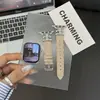 Adequado para Pulseira de Relógio Apple S12 Flor de Íris Cravejada com Diamantes S10 Outono e Inverno S9876Se Pulseira de Pulso Feminina de Couro