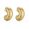Pendientes de Cobre Chapado en Oro de 18 Quilates Brillantes con Forma de C, Sencillos y de Lujo, de Venta Caliente Transfronteriza Aogu para Mujer, Accesorios de Oreja con Personalidad Única y Audaz
