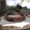 Pulsera Popular de Piedra Shoushan Piedra Emperador 5*7 Trenzada con Cuero Estilo Bohemio de Amazon Temu
