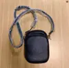 Nova Bolsa Personalizada de Couro PU com Textura de Pedras Negras, Bolsa Fashion de Zíper Duas Camadas, Bolsa Transversal, Bolsa Vertical para Celular