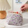 Nueva Bolsa Cosmética Semi-circular Floral de Alto Valor Transfronteriza Portátil Multifuncional para Viaje Bolsa de Lavado para Cuidado de la Piel