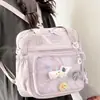 Bolsa Diária Minimalista Estilo Japonês de Ombro Único Transparente Versátil Transversal Grande Capacidade Nicho Anime Estilo Universitário Bolsa Mensageiro