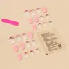 Estilo europeo y americano usando polvo de glitter para uñas contraste corto usable uña uña uña pieza producto terminado 24 piezas de uñas calientes transfronterizas