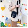 Bolso bandolera sencillo de lona con estampado de oso de dibujos animados para niña, estilo japonés-coreano, otoño de 2022