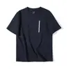 Tecido Waffle Respirável! Camiseta Casual Confortável e Versátil com Gola Redonda e Manga Curta para Casais, Tendência 10997