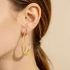 Moda Europeia e Americana Fundição Gota d'Água Argola Lisa Gancho de Brinco Novo Estilo Leve Luxo Argolas Grandes Sentido de Alto Padrão Brincos de Tarraxa Acessórios de Brincos