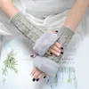 Yifan Otoño e Invierno Equitación al Aire Libre Cálido Teclado Estilo Coreano Moda Manga Retorcida Corta de Punto Cubrebrazos