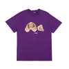 Versão Correta da Camiseta Pronta Redonda de Manga Curta Solta Palm Palm Angels Estampa de Letras Splash Transfronteiriça