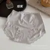 Calcinha feminina de renda floral retrô estilo francês, cintura média, que abraça o quadril, confortável, respirável, com forro 100% algodão, e design triangular de alta elasticidade