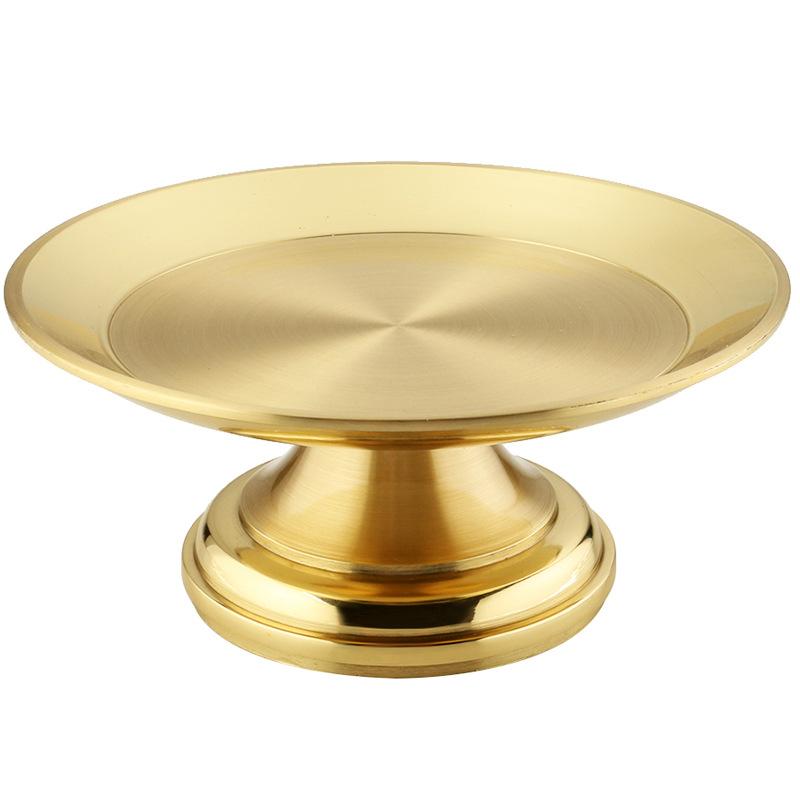 珍珠黄圆边果盘12