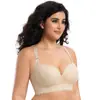 Roupa Íntima Sexy de Renda Grande Tamanho Transfronteiriça Anel de Aço de Memória Fino Sutiã Push-Up Retrator de Seios Antiderrapante Sutiã de Decote Profundo