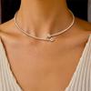 Collar Gargantilla de Lujo Ligero Transfronterizo Europeo y Americano con Moissanita Color D Plata 925 Estilo Nicho Corazón Abierto Venta al por Mayor
