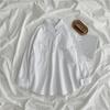 Camisa de manga larga para mujer, disponible en stock, para primavera y otoño, color liso, tallas grandes, sencilla, estilo coreano nuevo, holgada, 2024