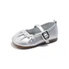 Zapatos de Princesa para Niñas 2026 Otoño Nuevos Zapatos Planos de Perlas para Niñas Zapatos Planos Poco Profundos de Cuero de Color Sólido para Niñas