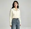 Nueva chaqueta de color liso para mujer con doble cremallera y solapa grande, cárdigan versátil, suéter corto de punto de otoño