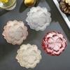 Porta-copos de Flor de Rosa Mais Vendidos no Exterior, Pads de Isolamento Térmico de Luxo Leve, PVC Simples Resistente a Altas Temperaturas, Impermeável, Antiderrapante, Porta-copos de Chá de Alta Qualidade