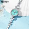Reloj de Mujer Exquisito de Gama Alta Moxia, Resistente al Agua, Elegante Reloj de Cuarzo para Mujer, Reloj con Pulsera de Mariposa y Cola de Pez Incrustada con Diamantes de Gama Alta