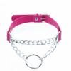 Moda Europea y Americana Transfronteriza Collar de Anillo de Cuero PU Cadena Punk Estilo Urbano Correa de Cuello con Anilla en O Joyería