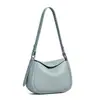 Bolsos de Piel de Vaca de Primera Capa de Gran Capacidad para Mujer Tipo Concha Nuevo Popular Bolso Cruzado Casual Bolso de Hombro Único Bolso de Axila