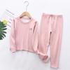 Conjunto de Ropa Interior Térmica Gruesa con Forro de Felpa para Niños para Otoño e Invierno, Niños y Niñas, Parte Superior y Inferior Térmicas Cepilladas por Ambos Lados