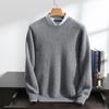 Suéter 100% Cachemir Puro para Hombre Suéter Cálido de Capa Base Suéter de Cuello Redondo Negocio Nuevo Top de Punto Otoño e Invierno 2026