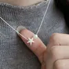 Collar de Plata de Ley S925 Perla de Agua Dulce Natural Estrella de Mar Dulce y Fresco Estilo Ins Cadena de Clavícula Versátil de Alta Gama