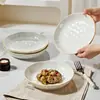 Juego de Cuenco y Plato de Cerámica de Alta Gama Sencillo para el Hogar con Color Bajo Esmalte Vajilla Cuenco para Comer Plato Combinación de Juego de Cuenco y Plato