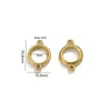 Anillo colgante de acero inoxidable con incrustación de piedra ojo de tigre, accesorios para joyería DIY, anillo abierto octogonal redondo para pulseras y collares