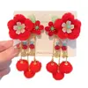 2026 Accesorios para el Cabello Hanfu de Año Nuevo para Niñas Estilo Chino Rojo Festivo Pasador de Año Nuevo Borla Estilo Antiguo para Niñas