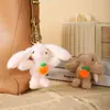 Coelhinho Fofo de Cachecol Pingente Pelúcia Boneca Acessório de Bolsa Chaveiro Boneca de Barraca Brinquedo Adorável e Divertido