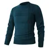 Suéter de punto de cuello redondo para hombre, nuevo para otoño/invierno, transfronterizo de Amazon, suéter de color liso moderno y casual, capa base para hombre