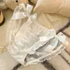 Roupa íntima feminina sexy de bolinhas estilo francês, calcinha de algodão com entrepernas de madeira, fenda alta, laço doce, renda de menina