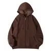 Suministro Exclusivo Transfronterizo de Cárdigan con Capucha y Cremallera de Algodón de 320g, Cómodo y Versátil, Sudadera Chaqueta para Hombre de Color Sólido, Corte Holgado